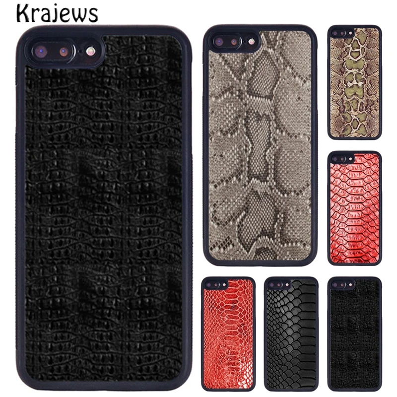 Krajews Snake Skin Texture Phone Case For iPhone 16 15 14 X XR XS 11 12 mini 13 Pro MAX Plus cover shell coque