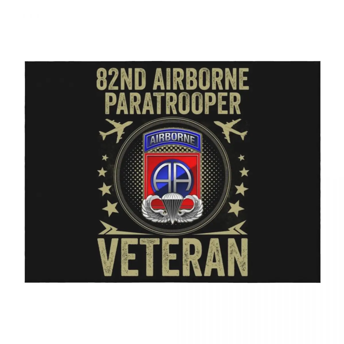 

82nd Airborne Division Paratrooper Army Veteran Throw Blanket Plaid on the sofa Extra Large Throw Camping sofa bed Blankets