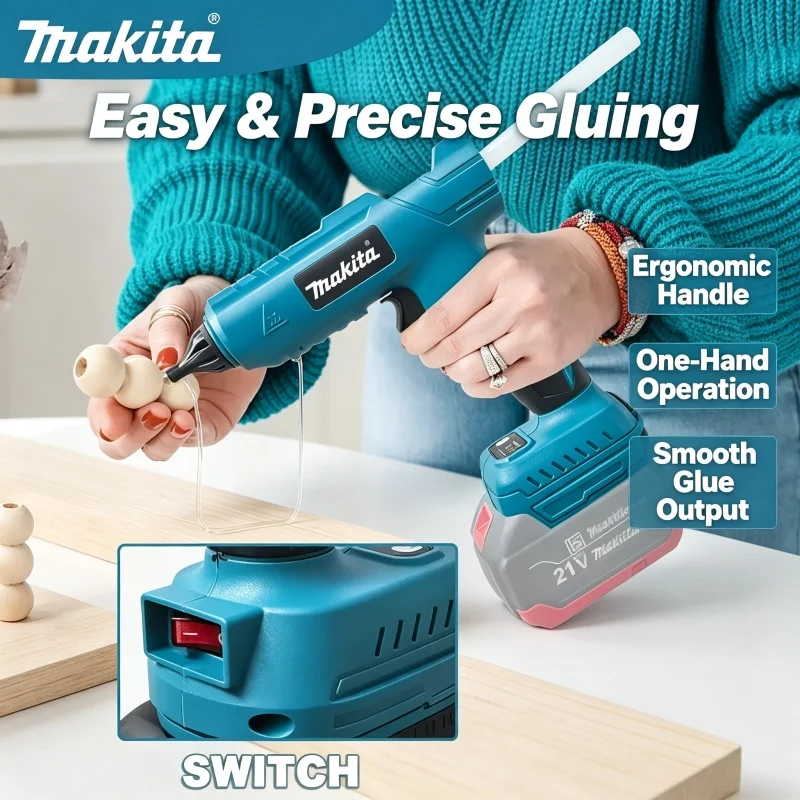 Makita 18V Li-ion Battery for Electric Handheld Hot Glue Gun Repair DIY Tool Hot Melt Welding Hot Air Gun Anti-scald Nozzle Tool