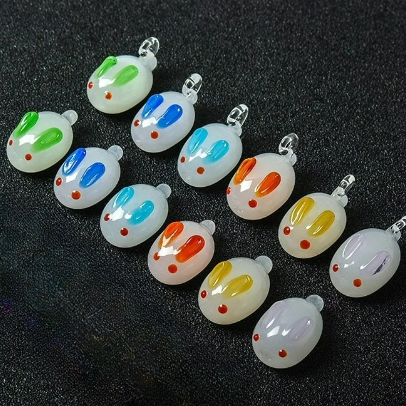 

Japanese Style Mini Glass Cute Rabbit Decor Figurines Ornaments Desktop Garden Micro Landscape Small Animal Decoration New