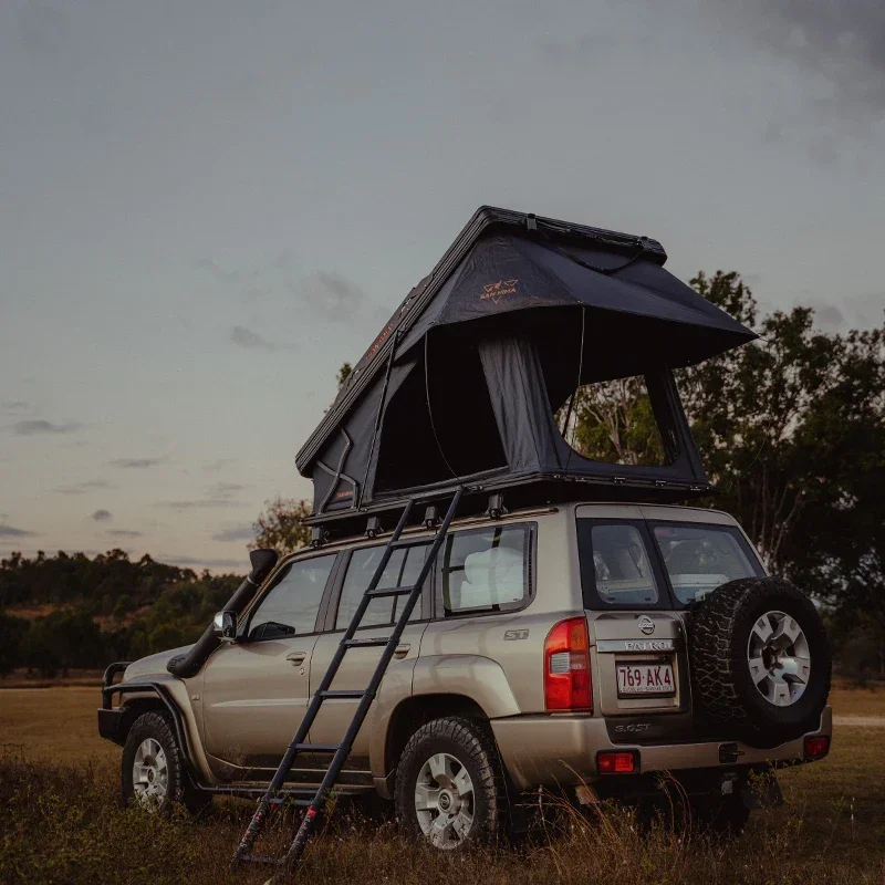 SAN HIMA Quick Set Up Waterproof Car Hardshell Rooftop Tent Triangle Hard Shell Roof Top  X-frame RTT