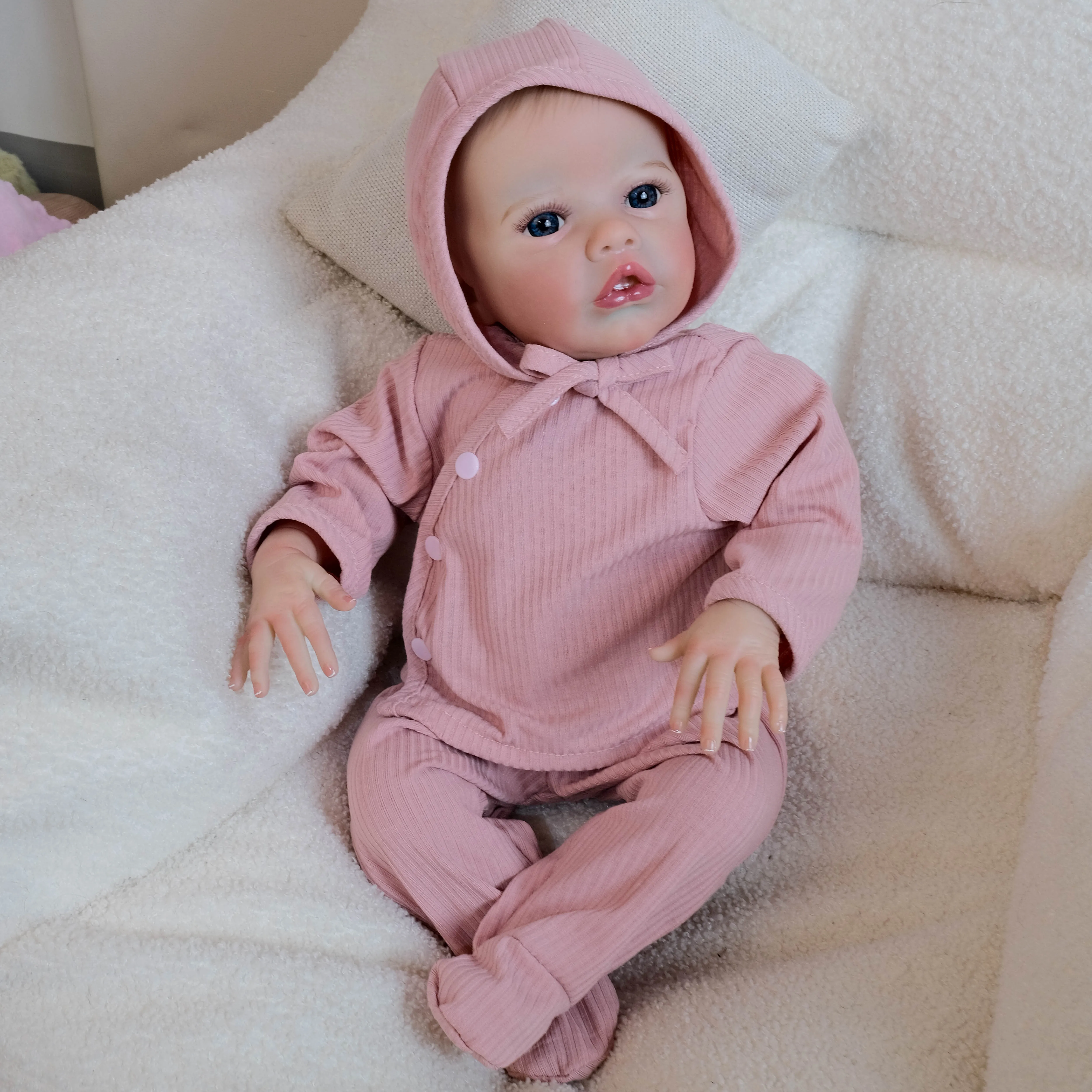 NPK Boneca Reborn Primrose de 19 polegadas - Boneca fofa pintada pronta para dormir e acordar com toque macio realista para colecionadores