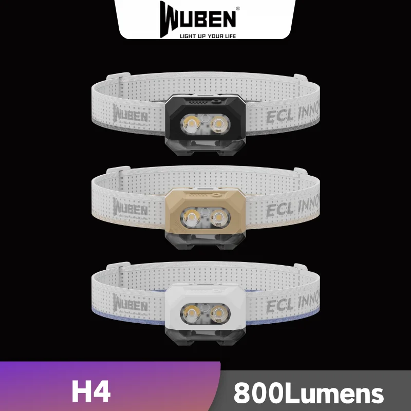 

Светодиодный налобный фонарь с датчиком движения WUBEN H4, 800 люмен, супер яркий, перезаряжаемый, легкий, IP68, водонепроницаемый, с батареей