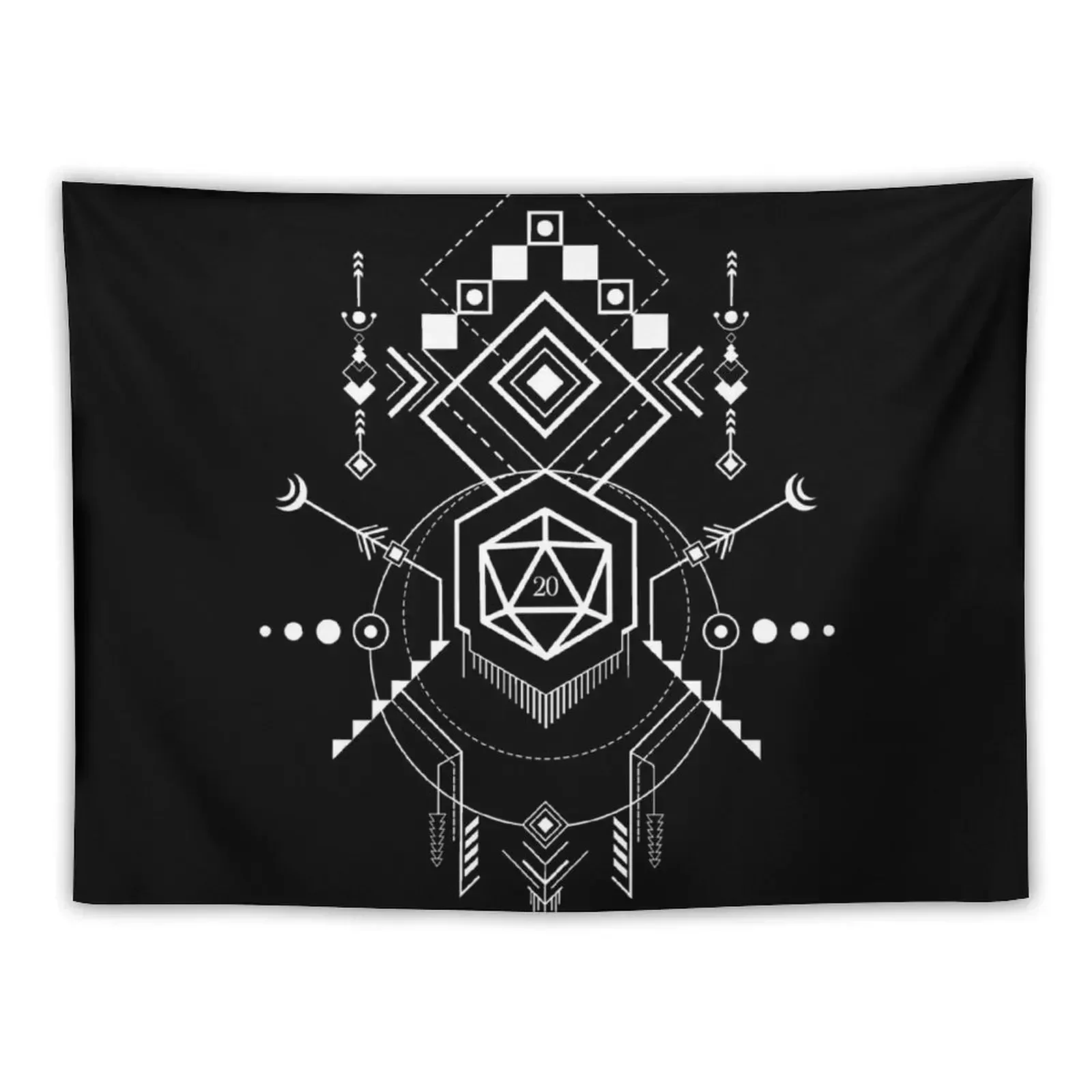 D20 Dice Symbols Storyteller Inspired Tabletop RPG Gaming Tapestry Wall Carpet House Decor Wall Art Tapestry