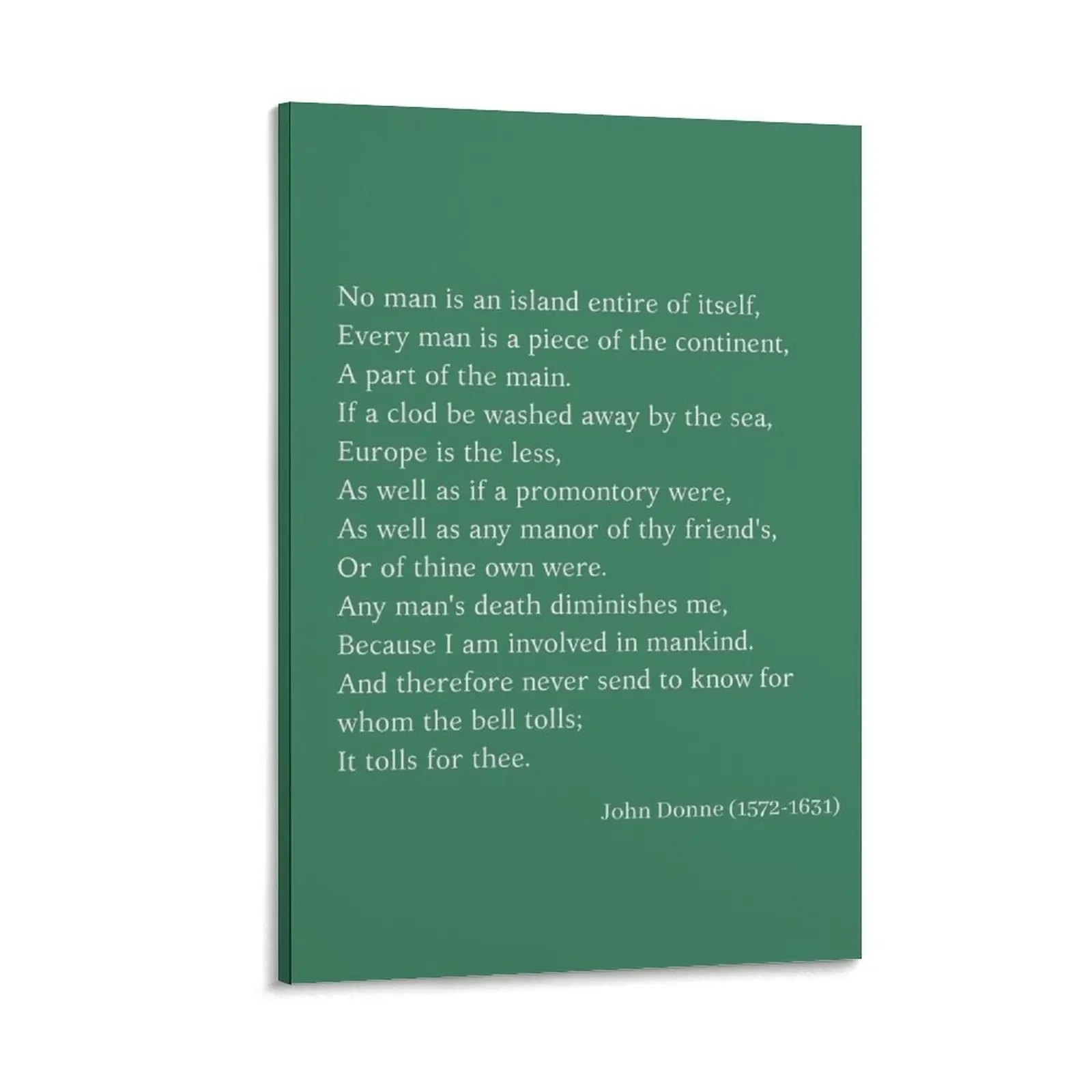 

No Man Is An Island by John Donne Canvas Painting posters for room anime posters