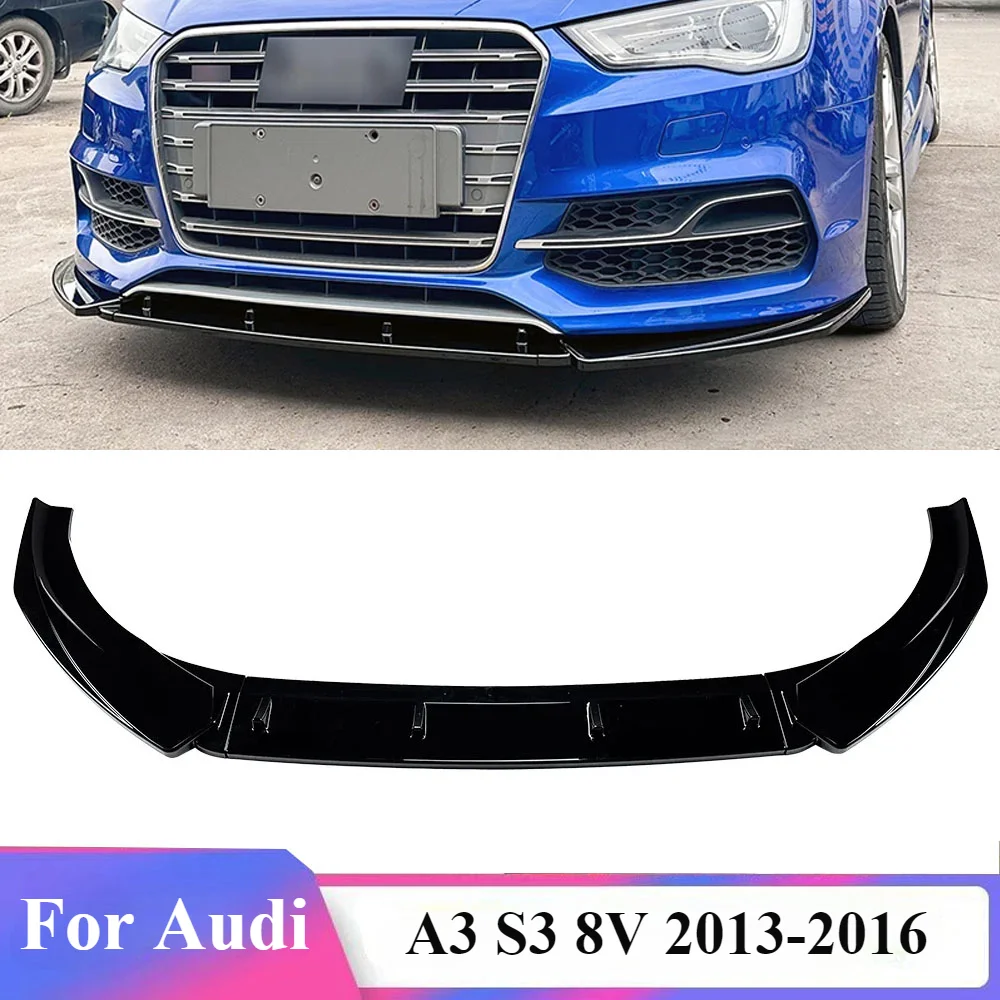 

Car Front Bumper Splitter Lip Diffuser Body Kit Spoiler Guard Chin Spoiler Pre-facelift Trim For AUDI A3 / S3 8V 2013-2016