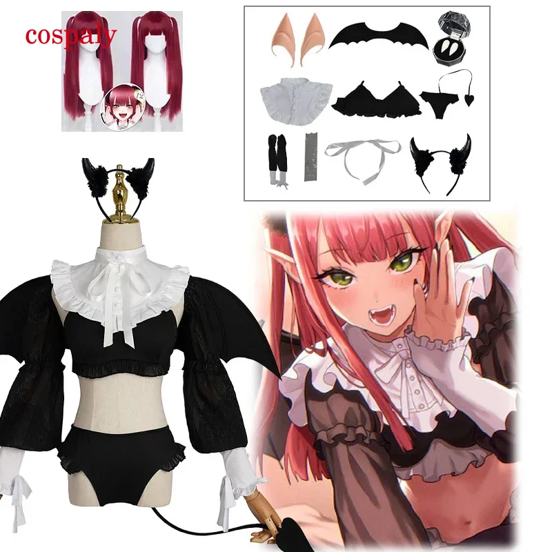 A Rizu Kyun Kitagawa Marin cosplay my dress up Instagram cosplay bikini Kuroe Shizuku wig set Halloween costume women party