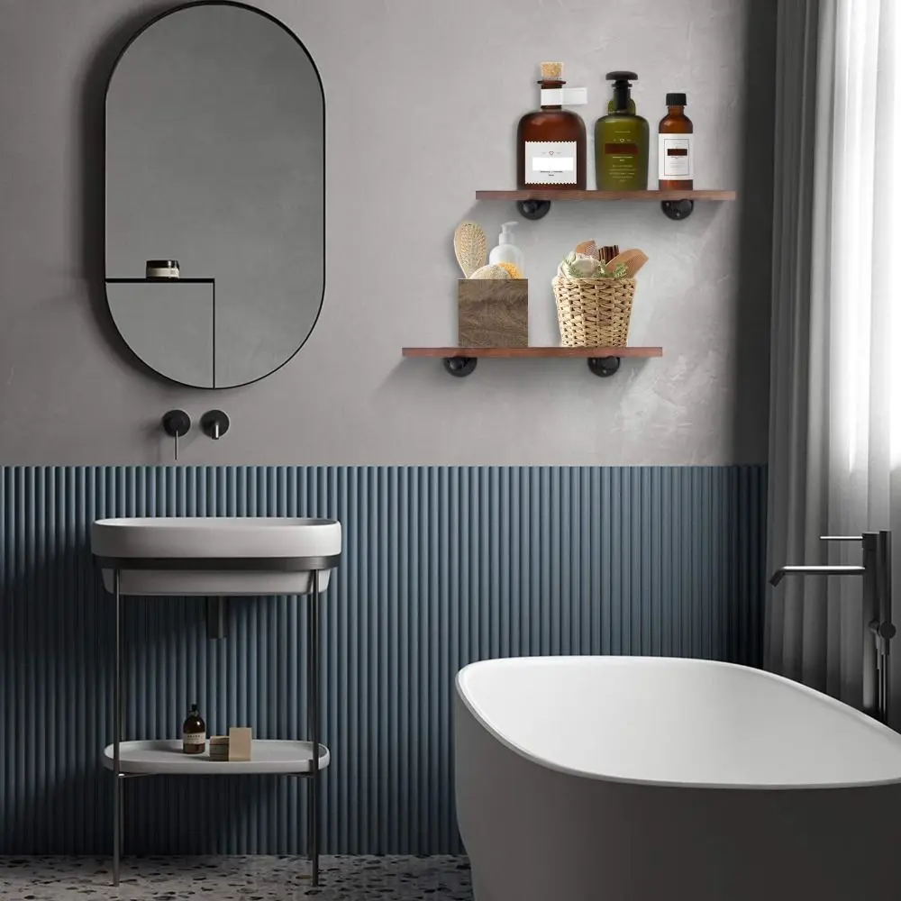 

4 шт., черная железная труба, настенный плавающий держатель полки, высокая работа, сверхмощный настенный держатель полки для хранения, промышленный декор