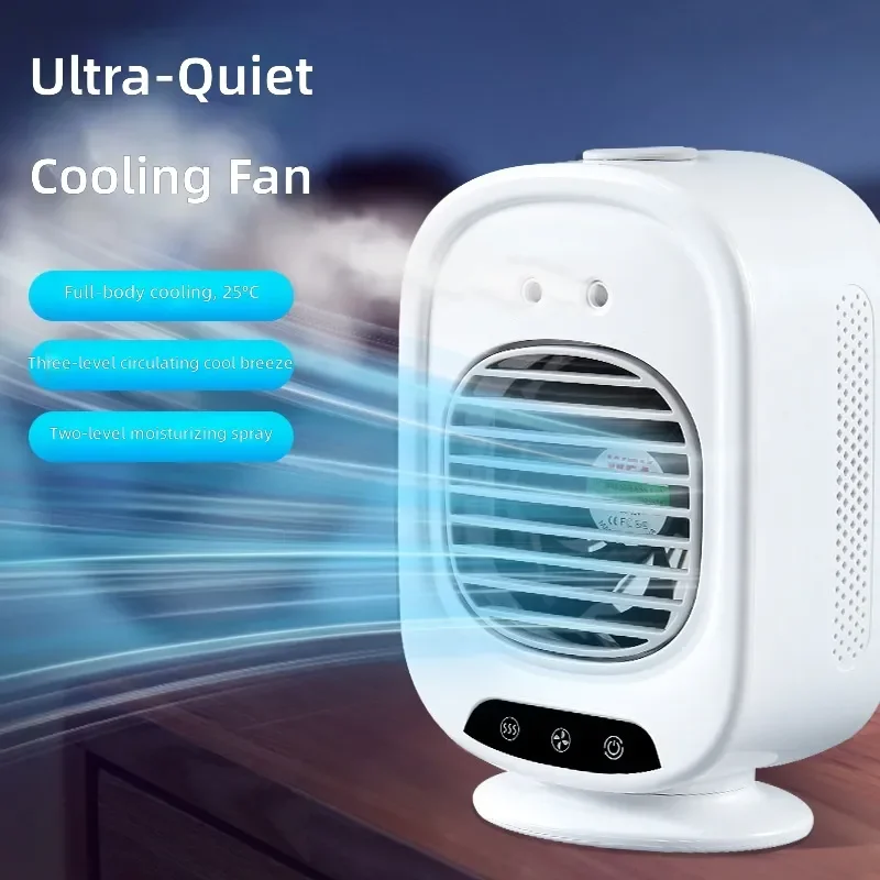 for Summer New Cooling Spray Humidifying Fan Mini USB Charging Three Speed Desktop Small