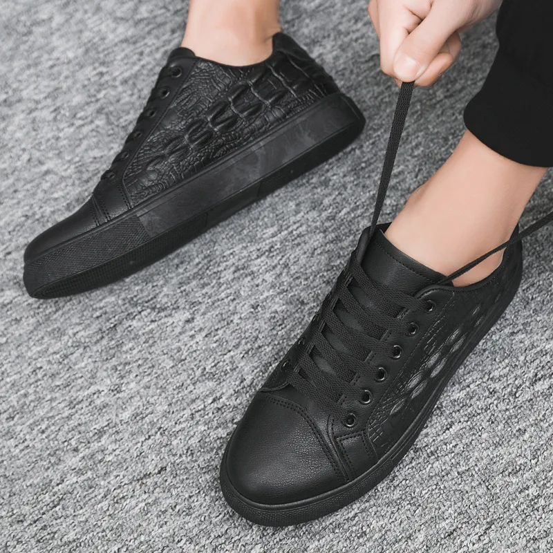 Casual Leather Shoes for Men Flats Black Shoes Brand Male Office Work Shoes for Man Walking Sneakers Running tenis hombres image 4