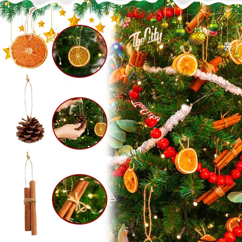 Christmas Natural Orange Slice Cinnamon Pinecone Decoration Creative Festival Design 2025 Party Deco Home M5J4