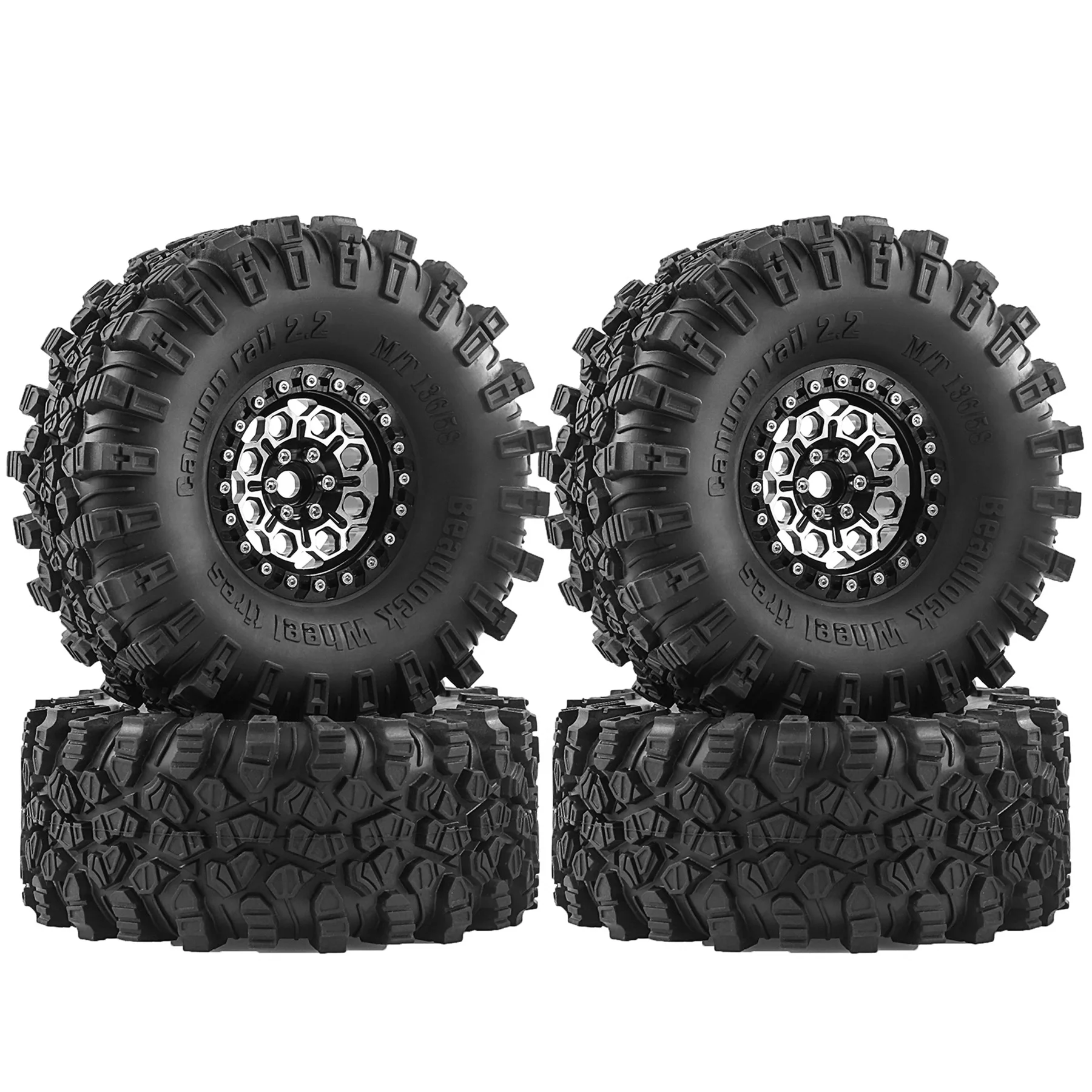 

2.2 Mud Slingers Tires Beadlock Wheels 2.2 Tires 12mm Hex Rims for Axial Capra Wraith/Traxxas TRX4 / Gen8 Everest gen 7 Pro