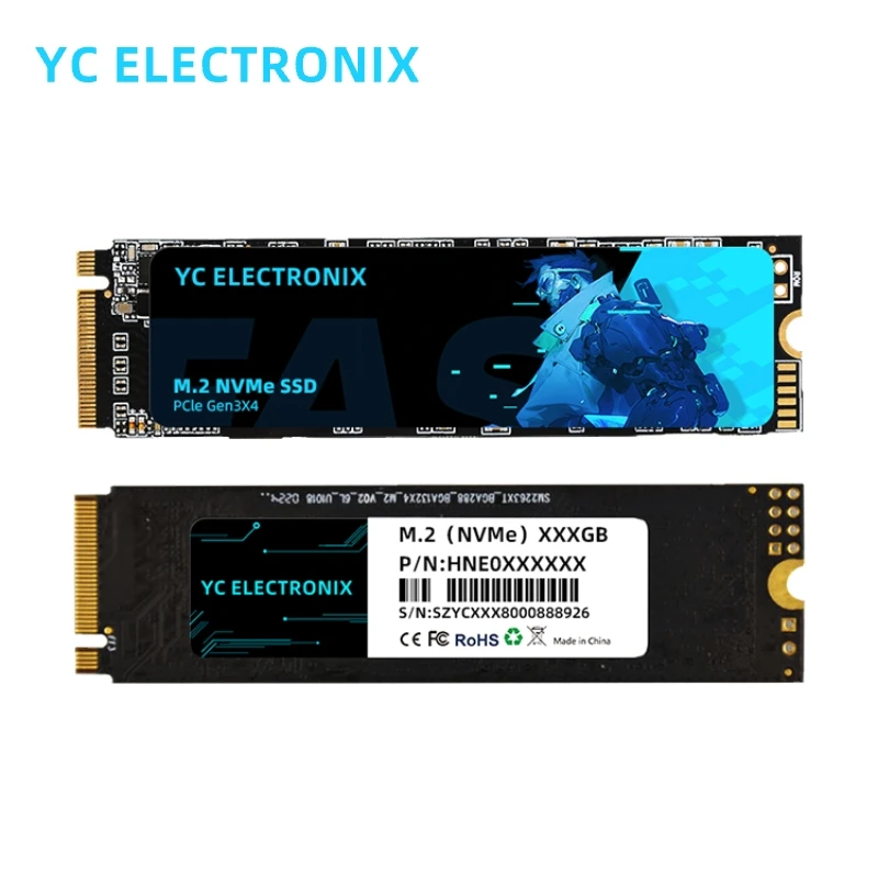 YC ELECTRONIX عالي السرعة m.2 NVMe PCIe 3.0 2280 للكمبيوتر المحمول 256gb 512gb 1tb 2tb 4tb SSD