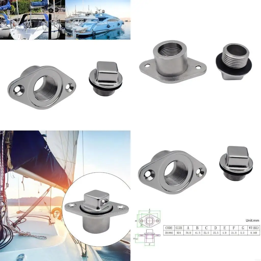 Boat Drain Plug High Polished 316 Stainless Steel Garboard Bilge Drain Plug Bung New