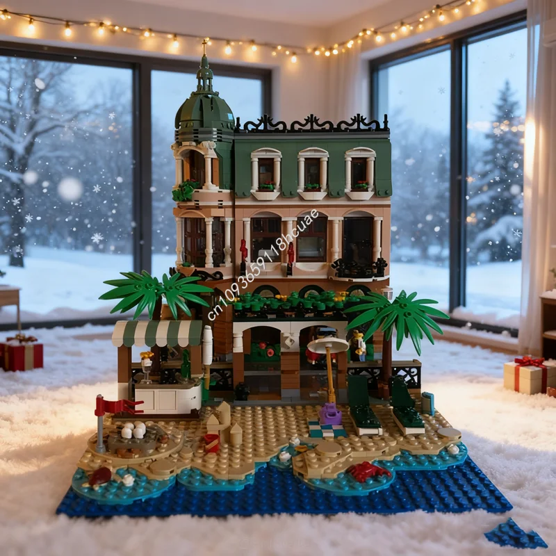 

542pcs MOC Boutique Beach Modular Modulared Model Building Blocks Architecture DIY Idea Education Brick Christmas Gift Toys Kids