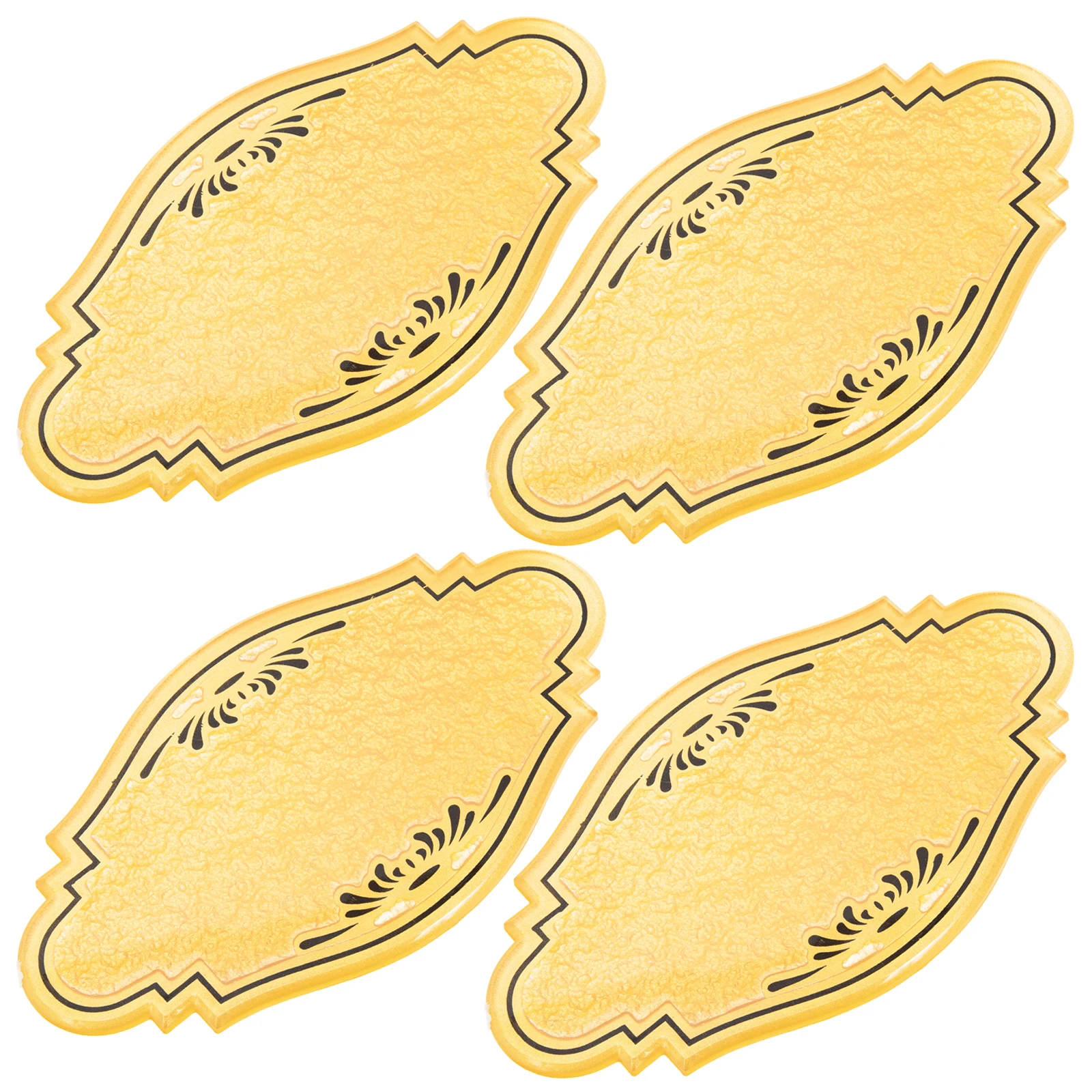 

4pcs Relief Doorplate Durable Acrylic House Sign Decorative Embossment 3D Retro Hotel Office Practical