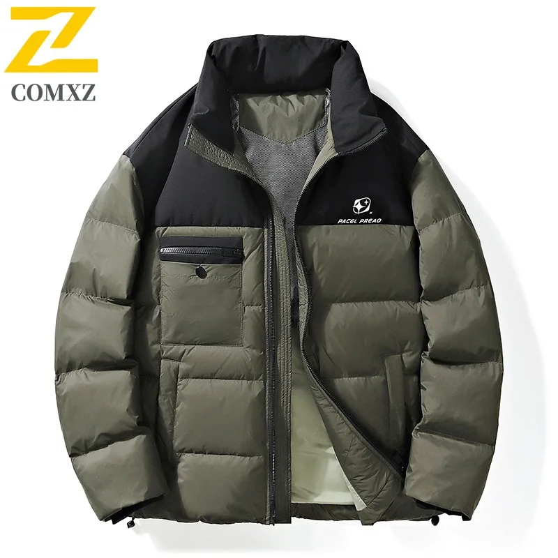 COMXZ Bread Jacket Stand Collar Warm Cold-Resistant Snowy Puffer Jacket Travel Loose High-Quality Winter Jacket Men's Clothing