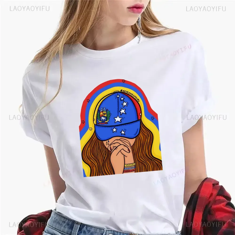 Venezuela T Shirt Women Harajuku Designer  Woman Men High Quality Cotton T-shirt I Love Venezuela Patriot Tops Tee