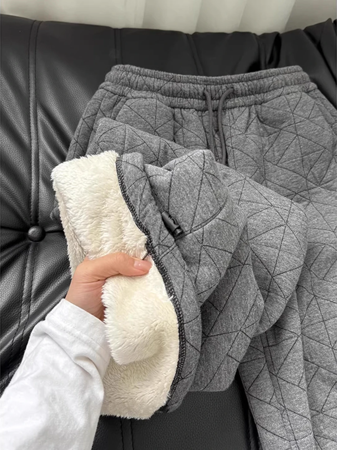 

Хлопковые брюки Ey Rhombus Thiened Fce для мужчин и женщин, повседневные свободные прямые зимние теплые брюки, молодежные модные полиэстеровые брюки...