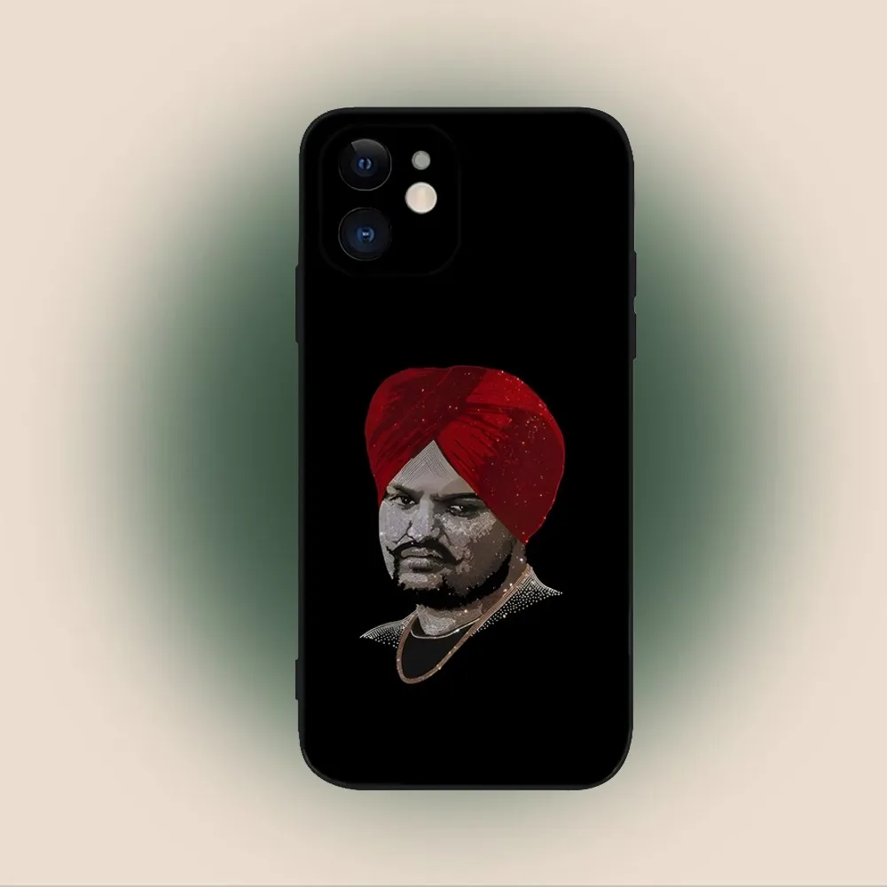 Indian Rapper Sidhu Moose Wala Phone Case For iPhone 15,14,13,12,11,Plus,Pro Max,XS,X,XR,SE,Mini,8,7 Soft Silicone Black Cover