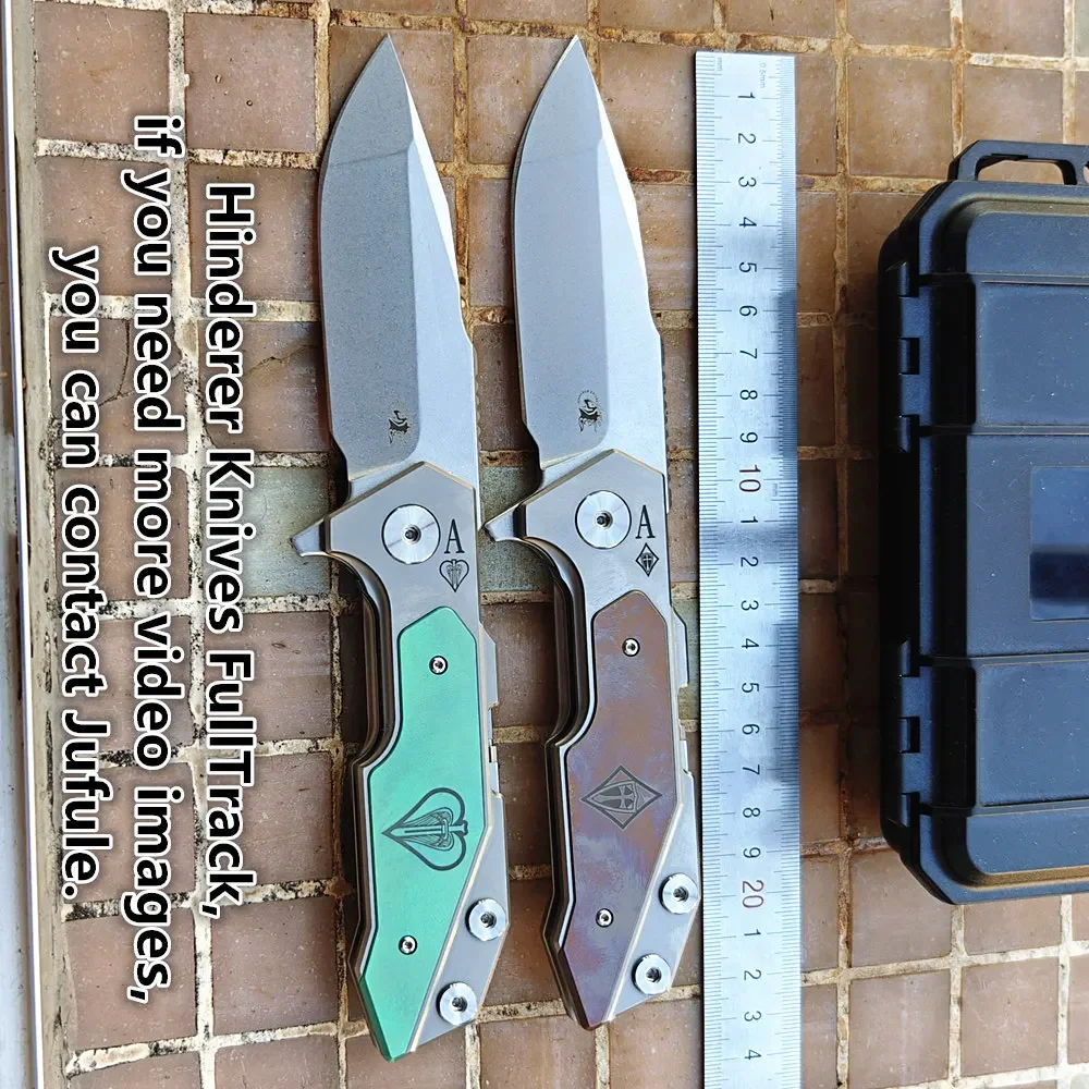 

JUFULE Hinderer FULL TRACK Titanium Handle Ceramic Bearing 154CM Steel Tactical Pocket Camp Hunt Outdoor EDC Tool Folding Knife