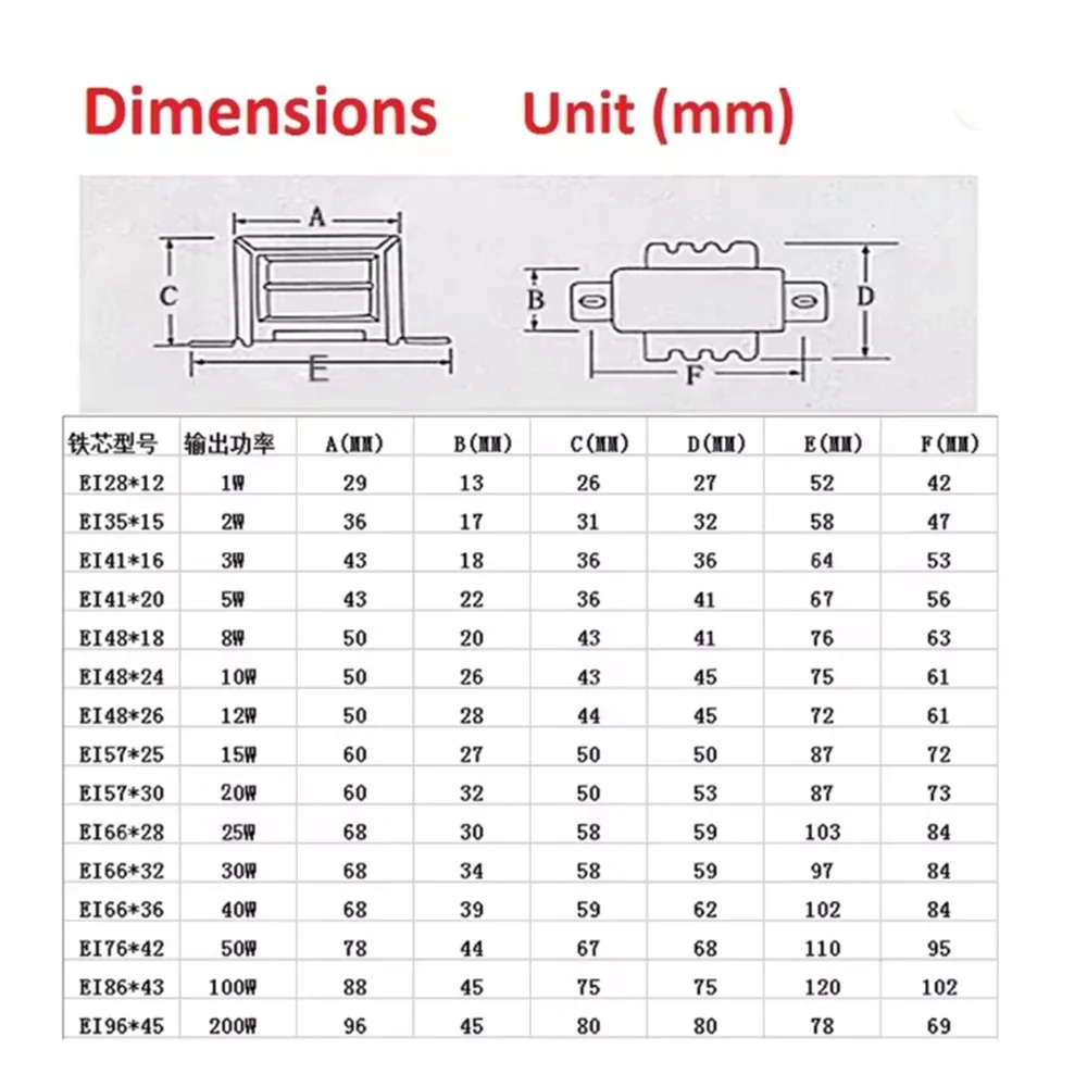 1Pcs 1W - 30W Power Transformer Single V 2 Line Input AC 220V 50HZ Output AC 6V 9V 12V 15V 18V 24V 30V 36V 48V