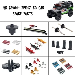 HB 1/10 ZP1001-ZP1007 RC Car Upgrade Metal Front Rear Bumper Shock Absorber Steering Cup Gear Steering Gear Arm Spare Parts