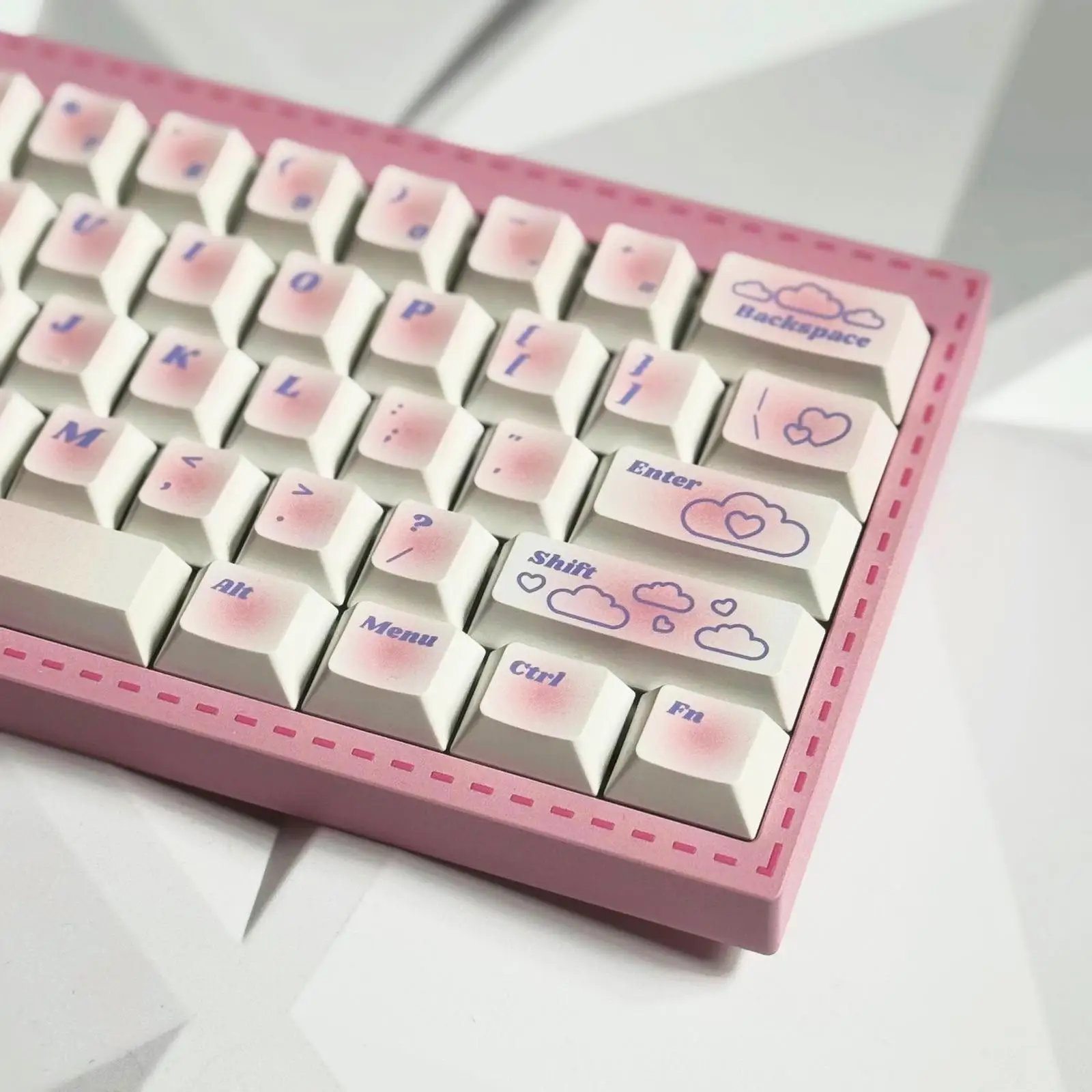 White Pink Original Keycap 140 Keys Pbt Thicker PBT Material Key Cap for Hotswap Customized Mechanical Keyboard Pc Accessories