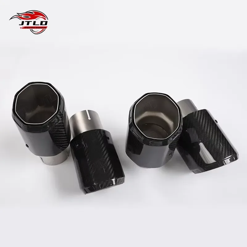 Premium 304ss Exhaust Tip with Carbon Fiber End - Dual Material Design for Car Truck Motorcycle Performance Exhaust
