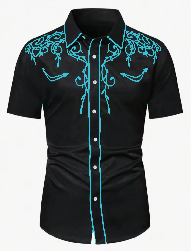 2024 Tribal Ethnic Horse Outdoor Party Sports Casual Button Lapel Short Sleeve Shirt Fashion Men's Shirt