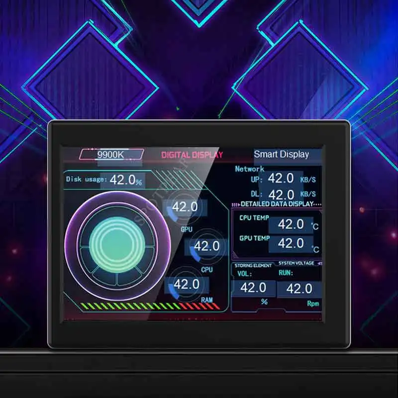 Monitor komputer LCD 3.5 inci, layar tampilan USB Tipe C layar sekunder PC CPU GPU RAM IPS Monitor