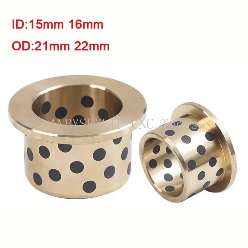 1Pcs Copper-based Alloy Oil-free Bushing Self-lubricating Shouldered Copper Bushing Solid Inlaid 1521 1622