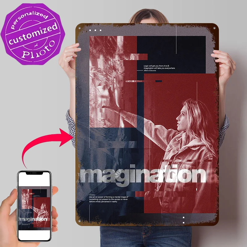 Imagination 3D Texture Metal Poster Customized Wall Art Tin Sign Gift for Mancave Room Decorating Interior Garage Accessories