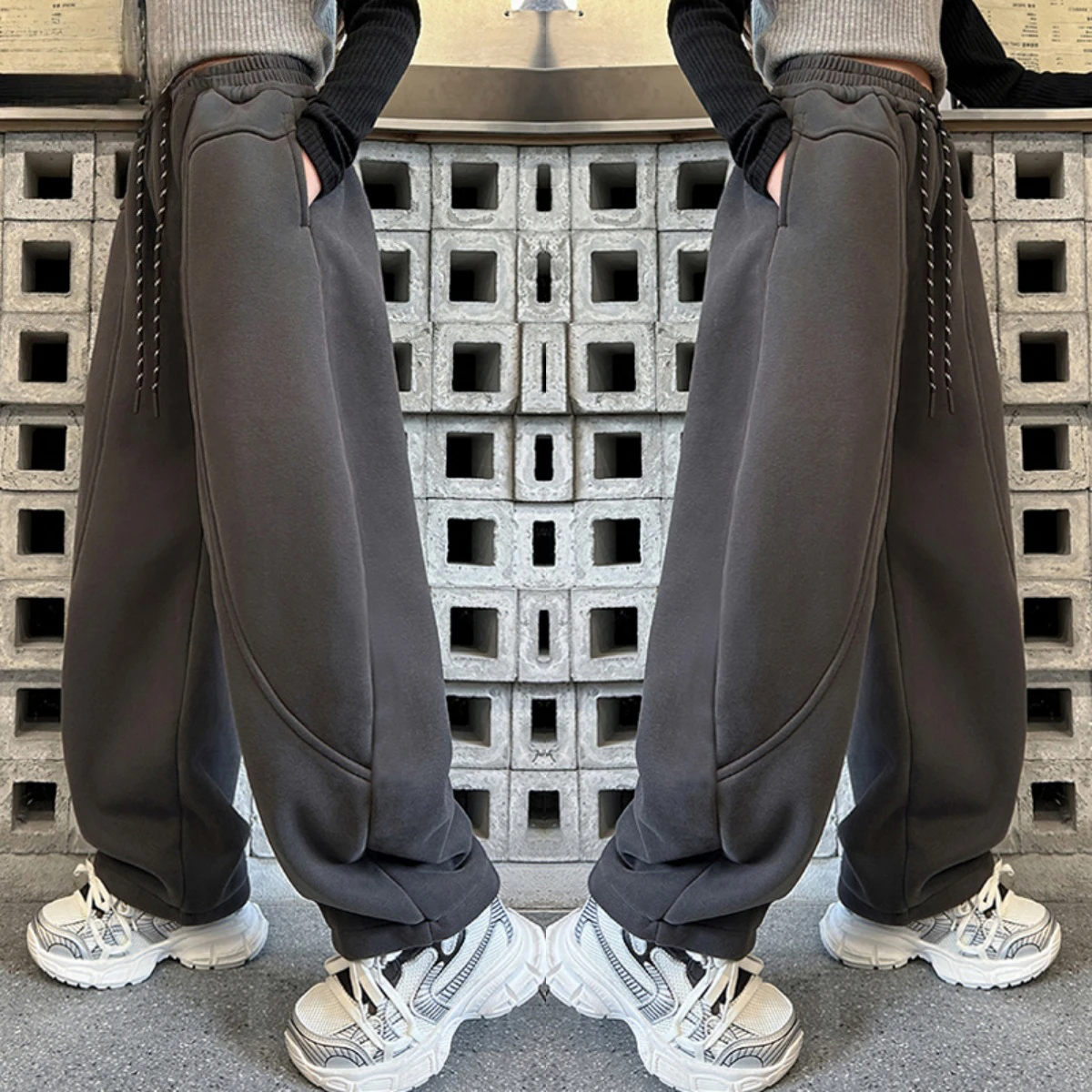 

Girls' Fleece-Lined Thickened Winter Pants - Casual Sportswear Athletic Joggers for Kids Ages 8-12​