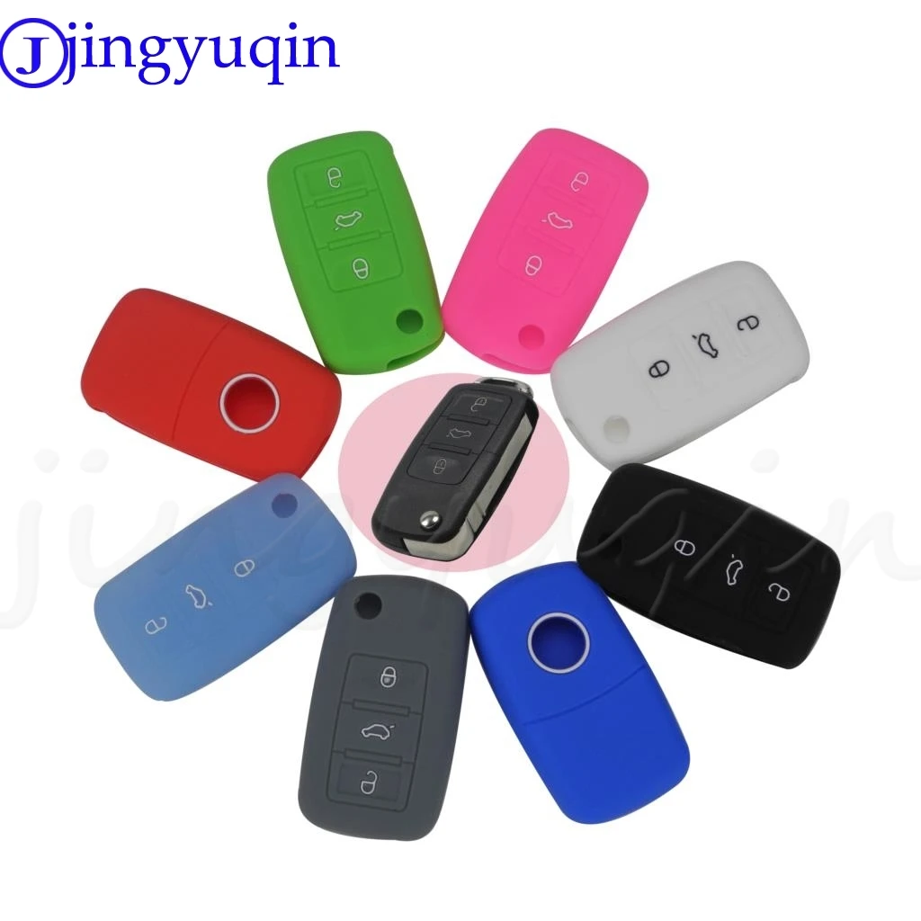 50pcs Hot Silicone Car Key Case Shell Fob For VW Golf Bora Jetta POLO GOLF Passat For Skoda Octavia A5 Fabia For SEAT Ibiza Leon