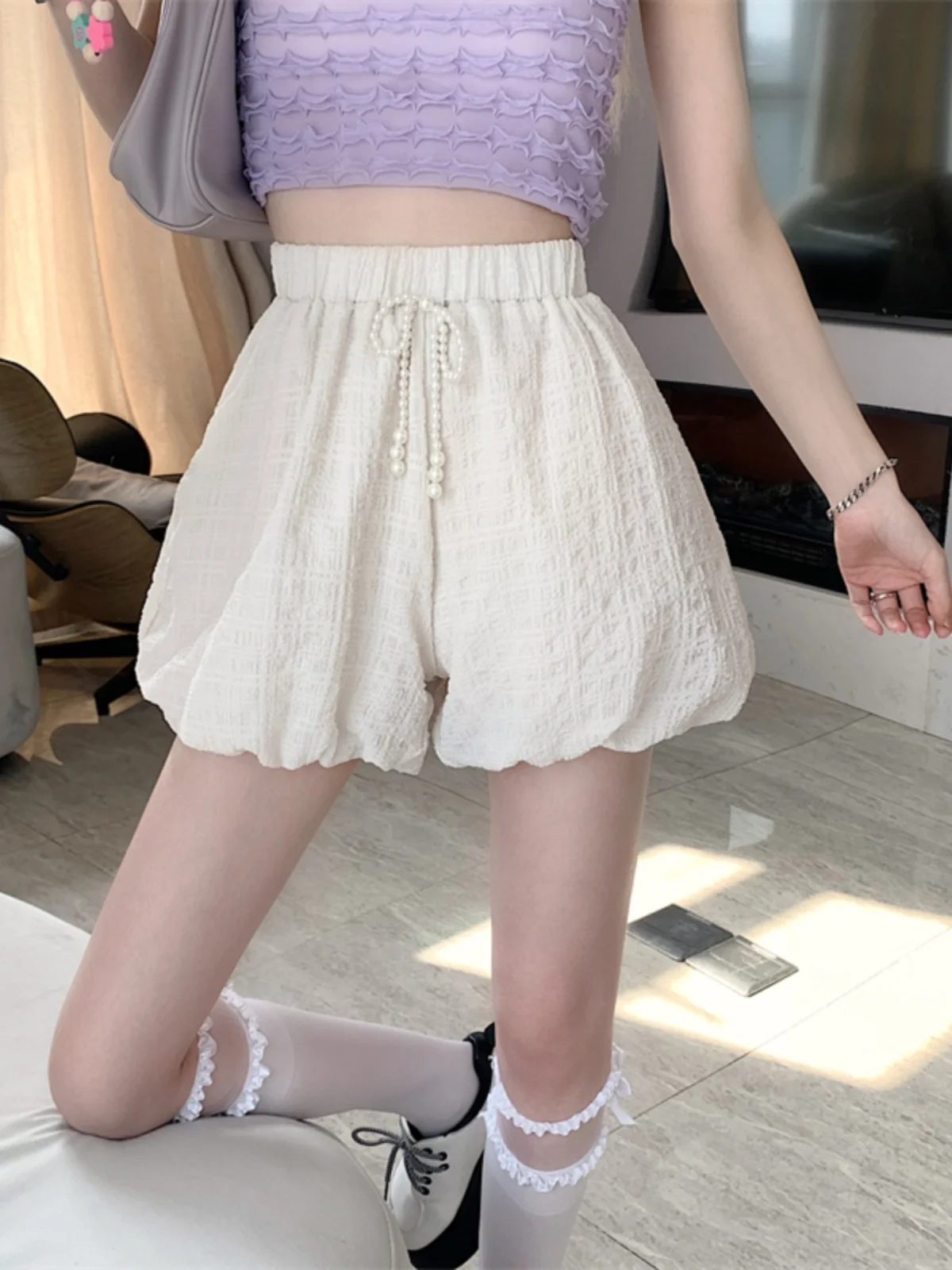 Spodnie plus size z wysokim stanem, model dynia, damskie letnie spodnie codzienne z szerokimi nogawkami, odzież wierzchnia, wygodne, oddychające, poliester