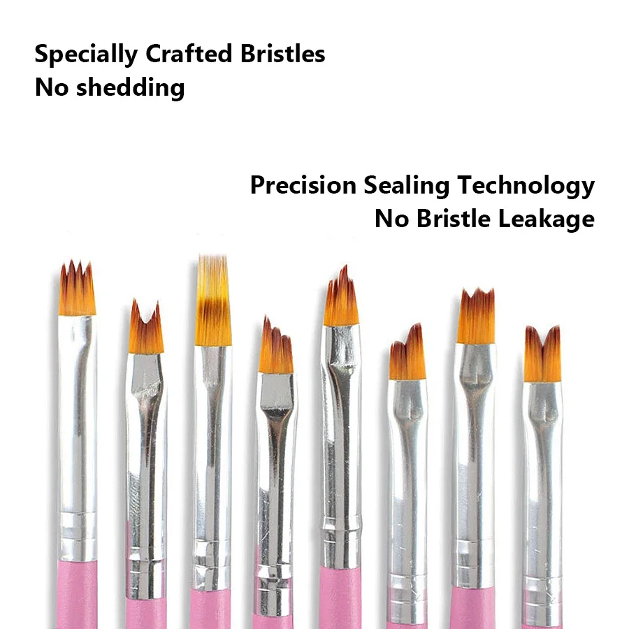 8 pinceles para pintar con degradado de pétalos para decoración de uñas, bolígrafos de dibujo para diseño de manicura, herramientas de decoración de uñas