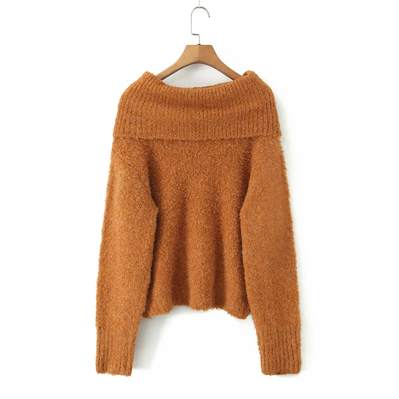 YENKYE الكورية نمط الصلبة مثير قبالة الكتف سترة المرأة ربيع الخريف طويلة الأكمام لطيف متماسكة البلوفرات