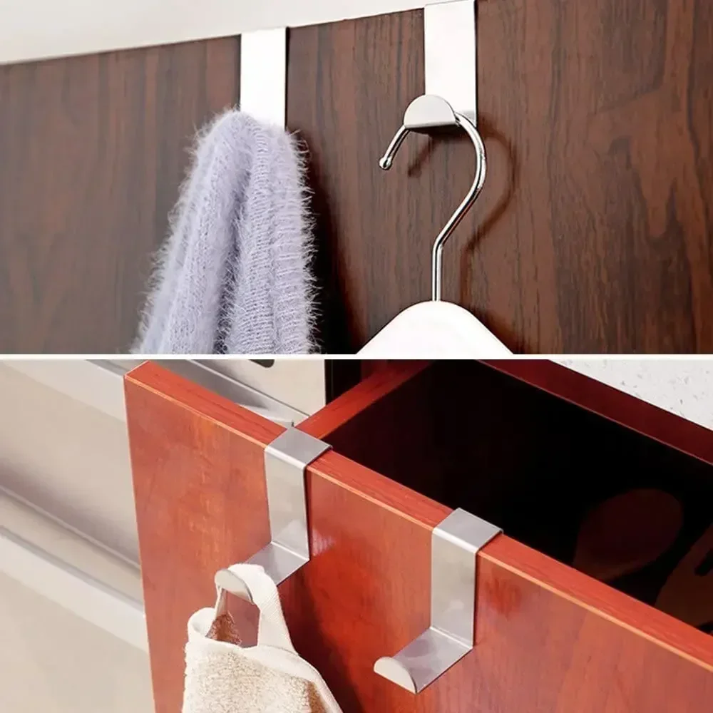 Z-förmiger Badezimmerschrank mit Haken aus Edelstahl von hinten, Kleiderbügel, Schlüsselanhänger, Kleiderhaken, Heim- und Küchenzubehör, Organizer-Werkzeug – Detail 4
