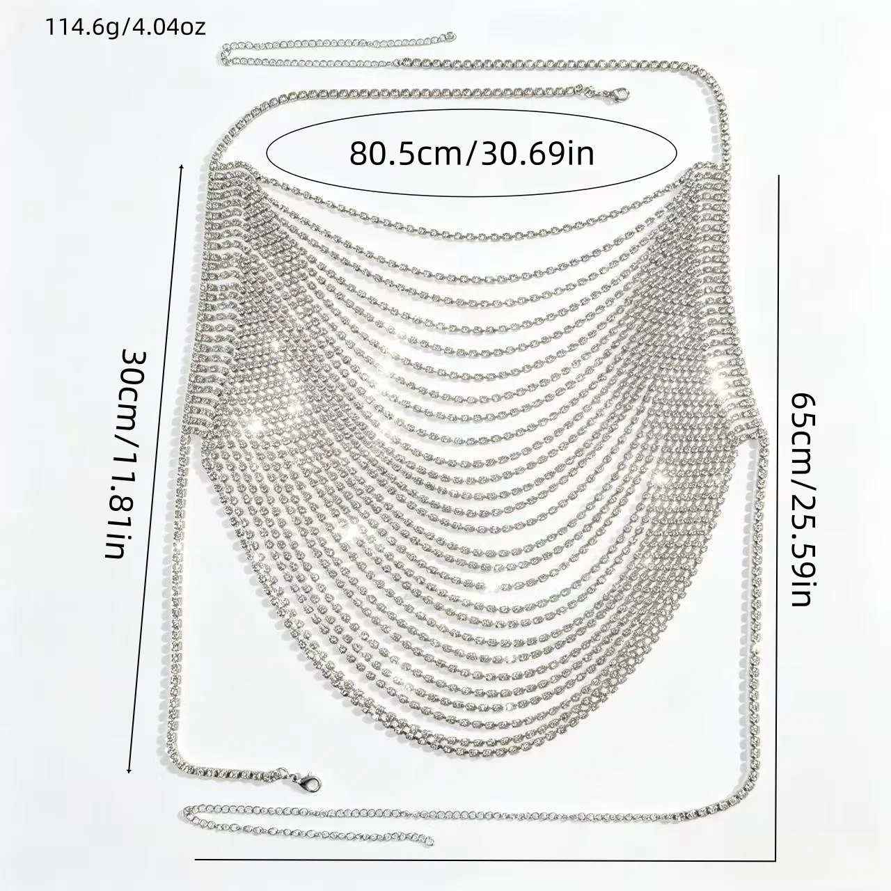 Full Diamond Atmospheric Trendy Accessories Multi layer Neck Hanging Stage Party Party Party Wearing Accessories Body Chain