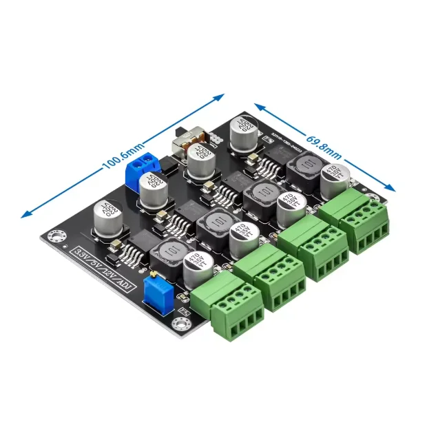 LM2596 Multi channel Switch 3.3V 5V/12V ADJ Adjustable Voltage Output Power Module