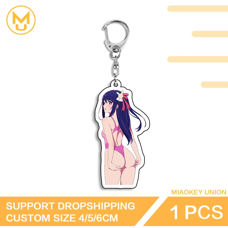 Hoshino Ai Alluring Bikini Vtuber Hot Selling Keychains Versatile Fashionable Lightweight Props Function Durable Keyring
