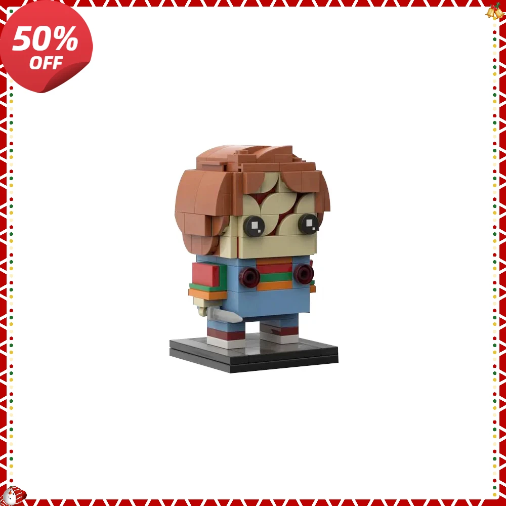 

MOC Chucky Brickhead Model Bricks Horror Movie Action Figures Creative Kit Building Blocks Assembly Toys Children Birthday Gifts