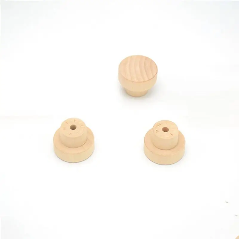 Y51A-15Pcs Furniture Knobs Wooden Cupboard Knobs For Cabinets And Drawers, Round Wooden Knobs