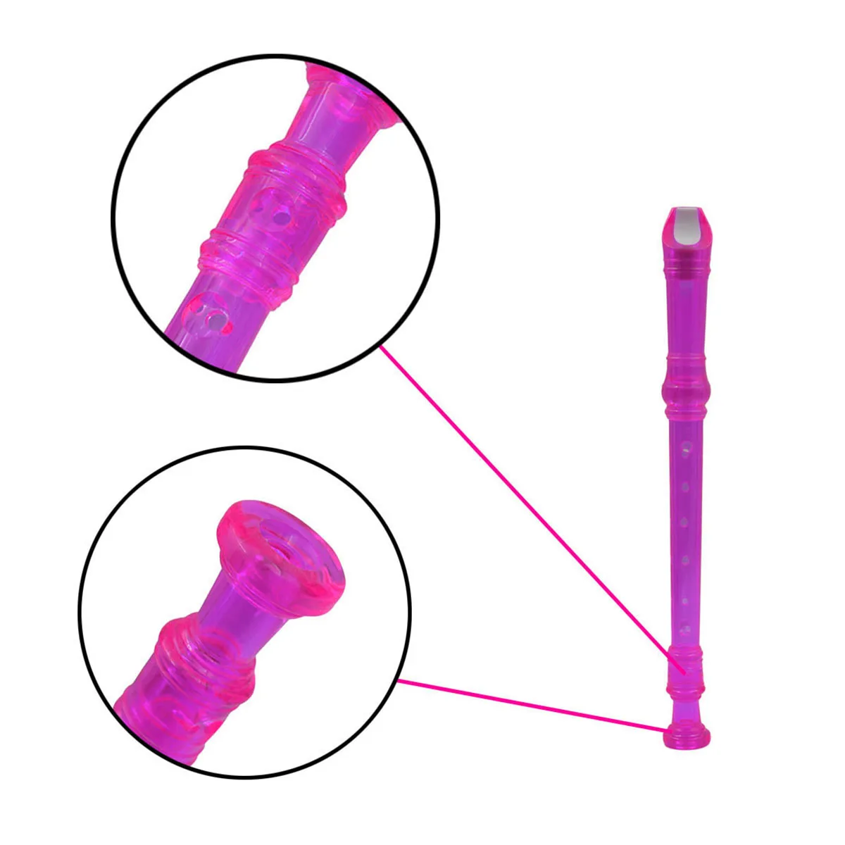 

8 Hole Abs Transparent Soprano Recorder Flute Music Wind Instrument Wood Style Random Color Hand Flexibility Practice