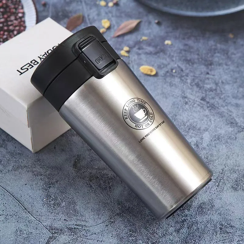 Double-deck Stainless Steel Vacuum Flasks Good-looking High-capacity Portable Thermos High-quality In-vehicle Water Coffee Cup