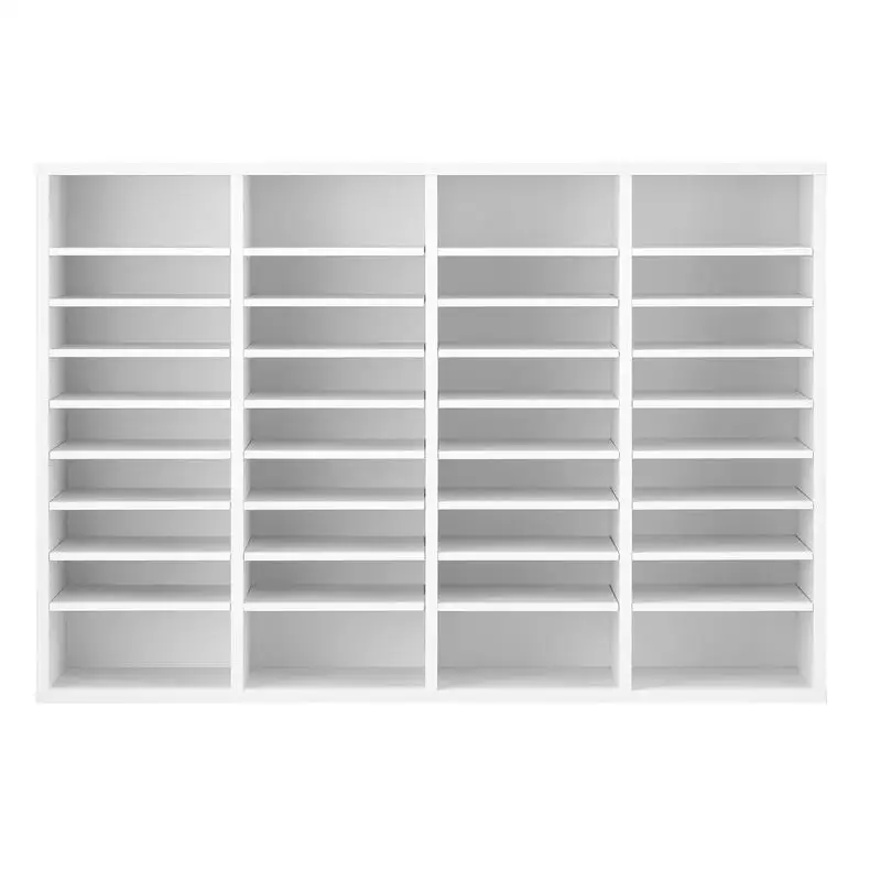 

MDF Document Sorter 18.9"x11.8"x23.6" For Office Home Classroom, 36 Compartments Adjustable Shelves Medium Density Fiberboard Storage Files Papers White