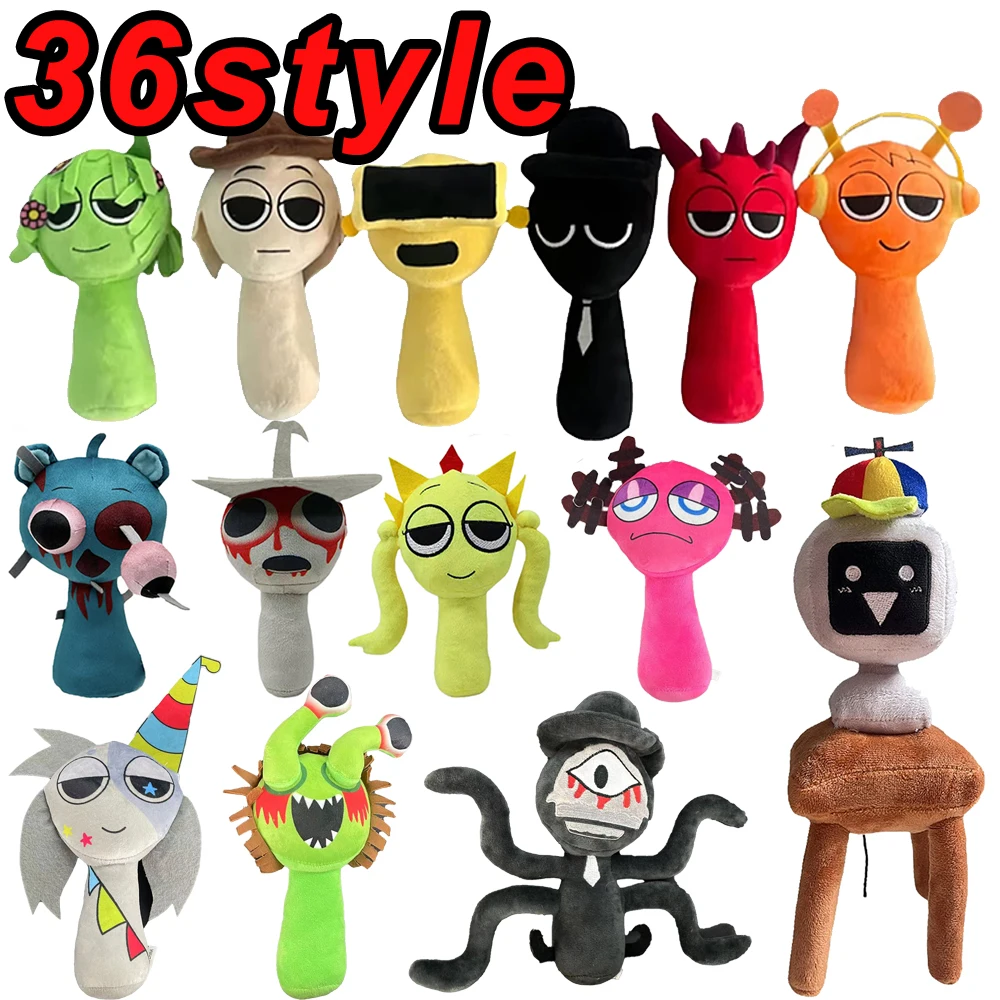 36style Sprunki Plush Toys Sprunki Incredibox Plush Doll Sprunki Game Pillow Kids Birthday Gifts Stuffed Dolls Christmas Gift