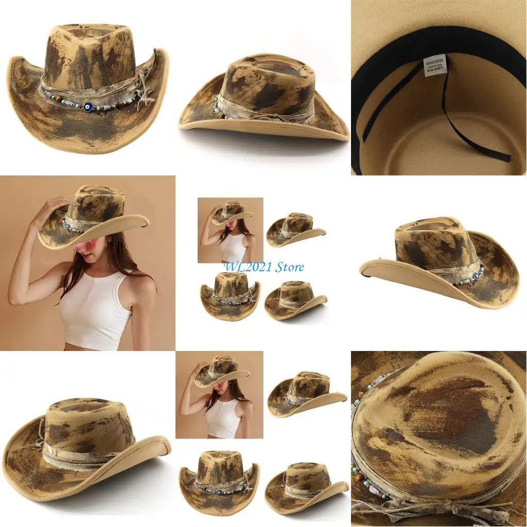 G5GC Cowboy أغطية رأس كاكي مخطط ألوان النسيج لموضوع الحدث الدعائم #1