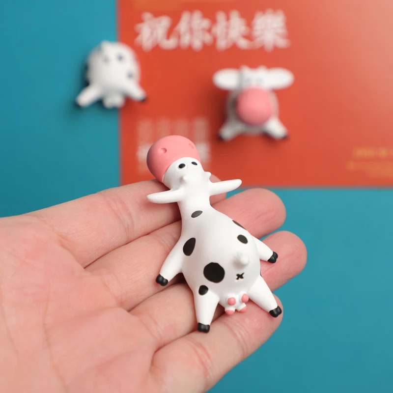 Cow Refrigerator Magnet Refrigerator Decoration Message Stickers Children\'s Toys Photo Wall Mobile Phone Case Decoration